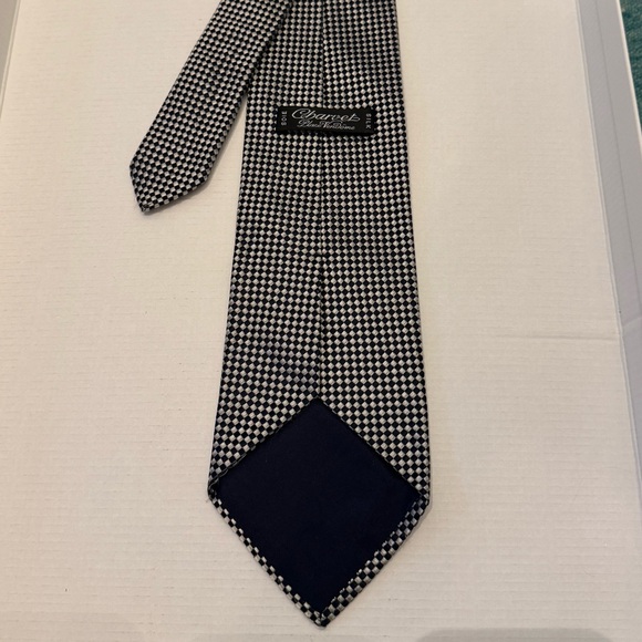 Charvet Tie - Black and Silver Checkerboard - Picture 2 of 9